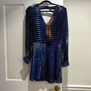 Parker Mini Long sleeve blue pattern Dress